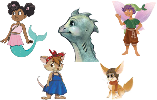 Cute characters from the Moonlit Mountain Readers